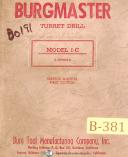 Burgmaster-Burgmaster 1-C, 6 Spindle, Turret Drill, Service Manual Year (1959)-1-C-01